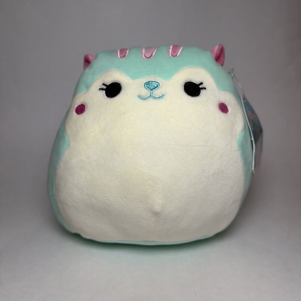 Squishmallows 8" Selene Squirrel Teal pink fluffy tail Soft Stuffed Animal W Tag
